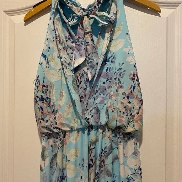 Adrianna Papell Floral Mock Neck
Midi Dress, Light Blue Multi, Size: 2 - Picture 10 of 15